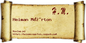 Heiman Márton névjegykártya