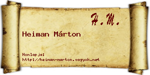 Heiman Márton névjegykártya